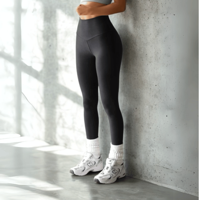 Ribbed High Waisted Seamless Leggings – Tummy Control Yoga & Gym Pants for Women